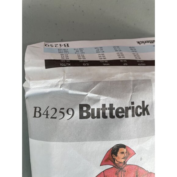 Butterick B4259 Unisex Costume Pattern Size Large XL Capes Cloaks Devil UNCUT - Picture 4 of 6
